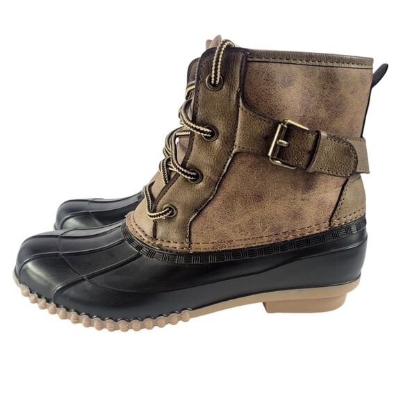 Maurices Women's Whitney Brown Round‎ Toe Lace-Up Ankle Strap Snow Boots Size 8 - Picture 3 of 7